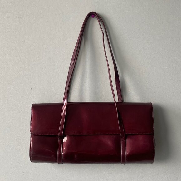 Stuart Weitzman Handbags - Stuart Weitzman Burgundy Patent Leather Shoulder Bag